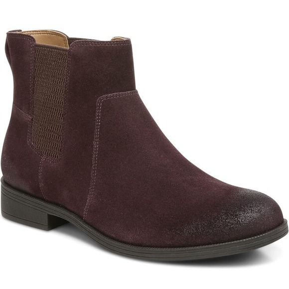 Vionic Alana‎ Womens 8 Chocolate Suede Plum Arch Support Ankle Boots  New - Picture 1 of 10